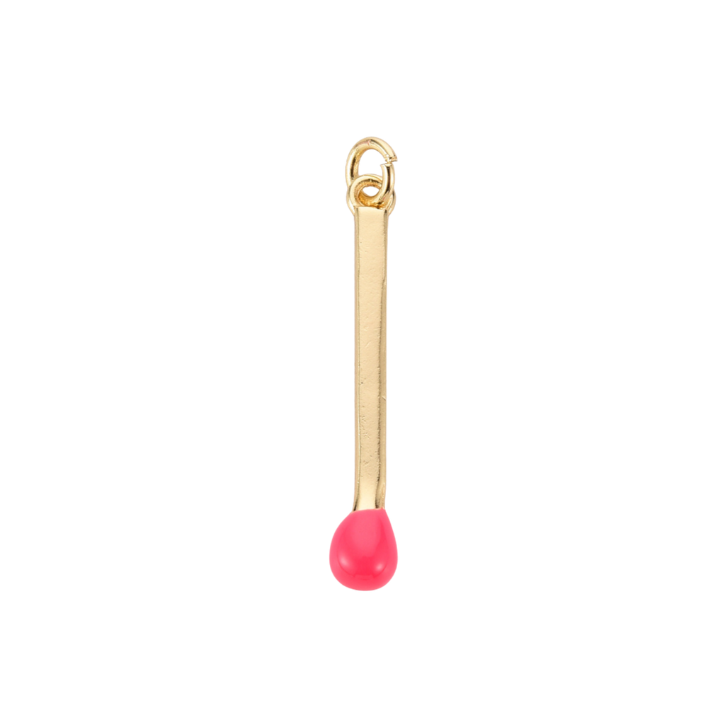 16k Gold Plated Brass Match Stick Charm: Dark Blue