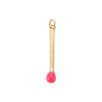 16k Gold Plated Brass Match Stick Charm: Dark Blue