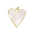 18k Gold Plated Brass Mother of Pearl Heart Charm