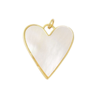 18k Gold Plated Brass Mother of Pearl Heart Charm
