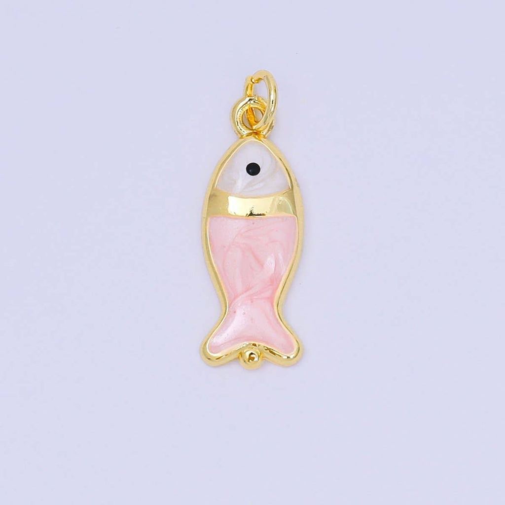 Pink Gold Filled Fish Charm