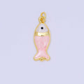 Pink Gold Filled Fish Charm