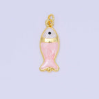 Pink Gold Filled Fish Charm