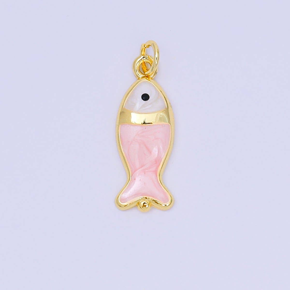 Pink Gold Filled Fish Charm