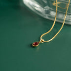 18K Gold PVD Teardrop Birthstone Charm: December