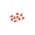 Mini Red Gold Heart Charm