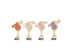 Gold Party Drink & Wine Glass Charms with Crystals CPG1454: #02 clear white / 5pcs