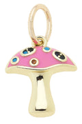 Bejeweled Pink Mushroom Charm