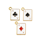 Gold Alloy Poker Card Charm: Club