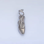 24K Gold Filled 8mm Dancing Pointe Ballet Shoes Multidimensional Charm in Gold & Silver | X615: Gold