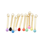 16k Gold Plated Brass Match Stick Charm: White
