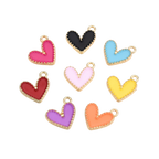 Gold Alloy Colorful Heart Charm: Black