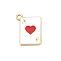 Gold Alloy Heart Poker Card Charm
