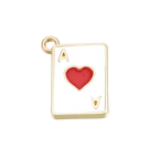 Gold Alloy Heart Poker Card Charm