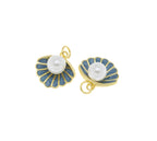 Gold Or Silver Pearl and Oyster Shell Dainty Charm CPG1081: Gold / 3pcs