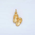 24K Gold Filled Minimalist Flip Flop Sandals Charm | AC-153