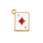 Gold Alloy Poker Card Charm: Spade