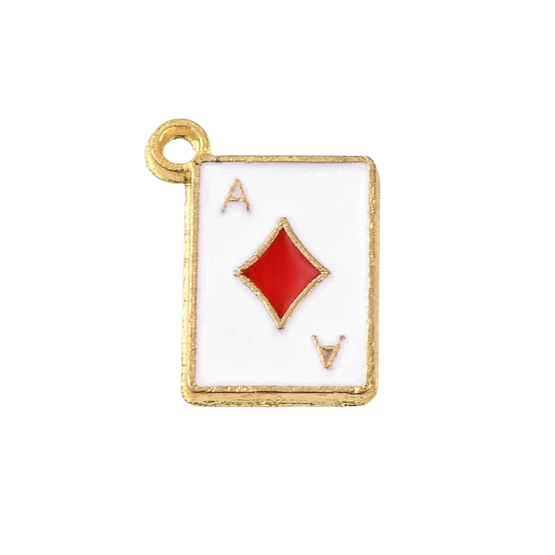 Gold Alloy Poker Card Charm: Spade