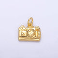 24K Gold Filled Vintage Photography Camera Charm in Gold & Silver | N013: GOLD