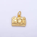 24K Gold Filled Vintage Photography Camera Charm in Gold & Silver | N013: GOLD