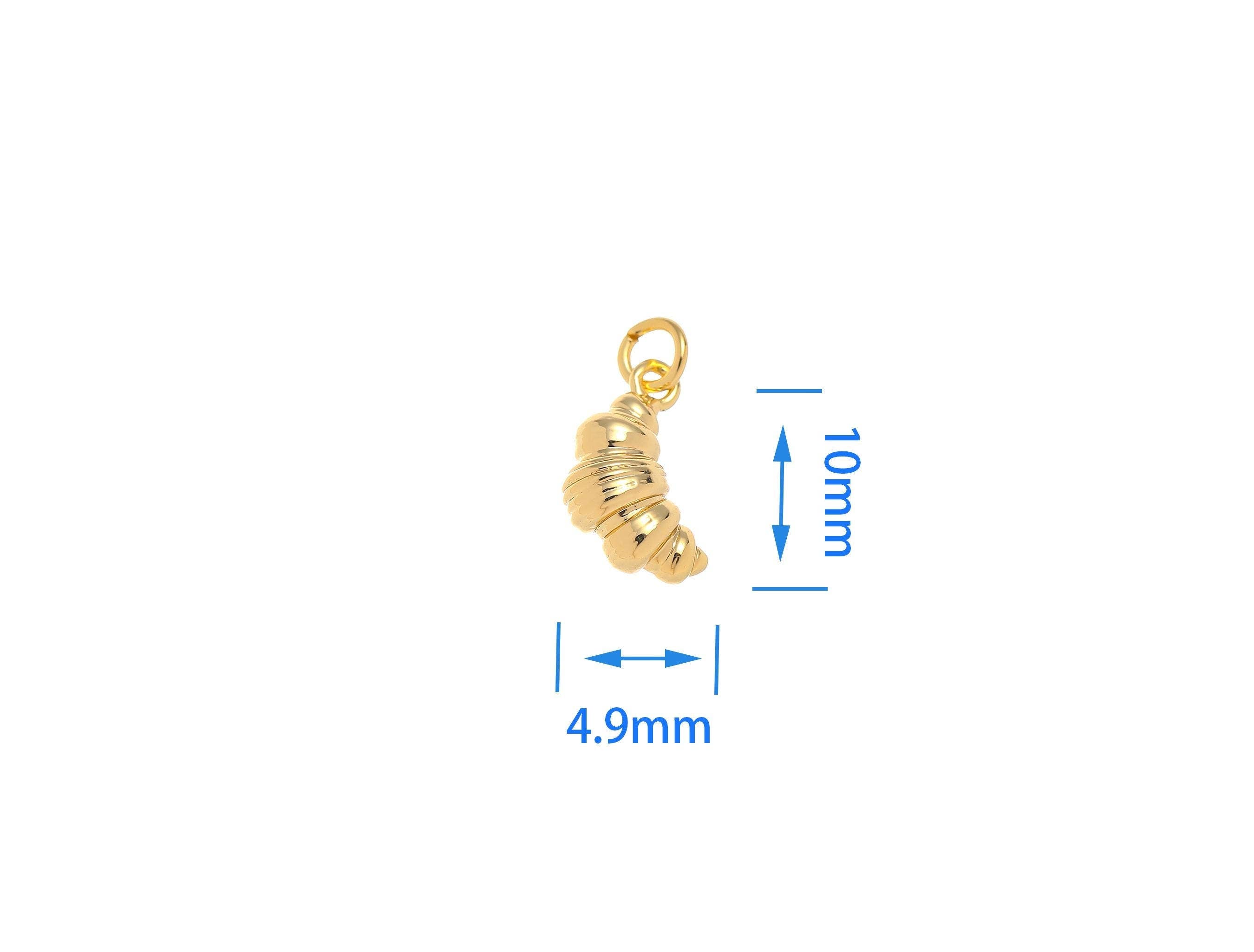 Gold Croissant Charm Pendant for Bracelet Necklace CPG1522: 10 pieces
