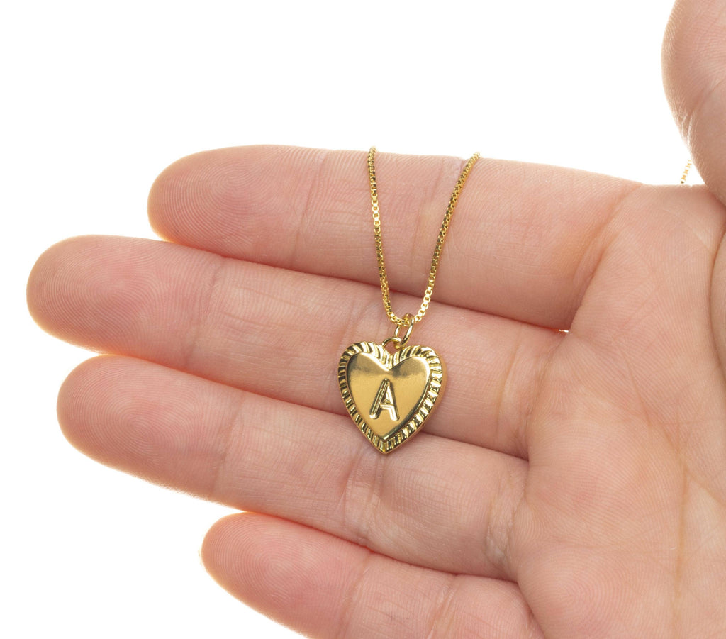 Gold Heart Initial Letter Two-Sided Monogram Charm CPG2207: One full set 26pcs