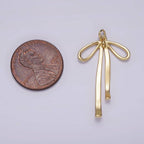 14K Gold Filled 30mm Ribbon Bow Minimalist Charm in Gold & Silver | AG494: Gold