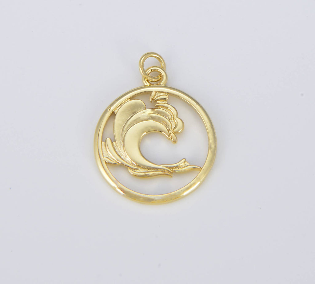 Fire Dainty 18K Gold Charm Element Charm CP1556: #02