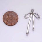 14K Gold Filled 30mm Ribbon Bow Minimalist Charm in Gold & Silver | AG494: Gold