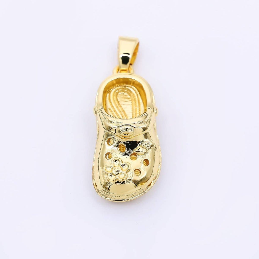 24K Gold Filled 26mm Crocs Sandals Pendant | AH-466