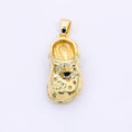 24K Gold Filled 26mm Crocs Sandals Pendant | AH-466