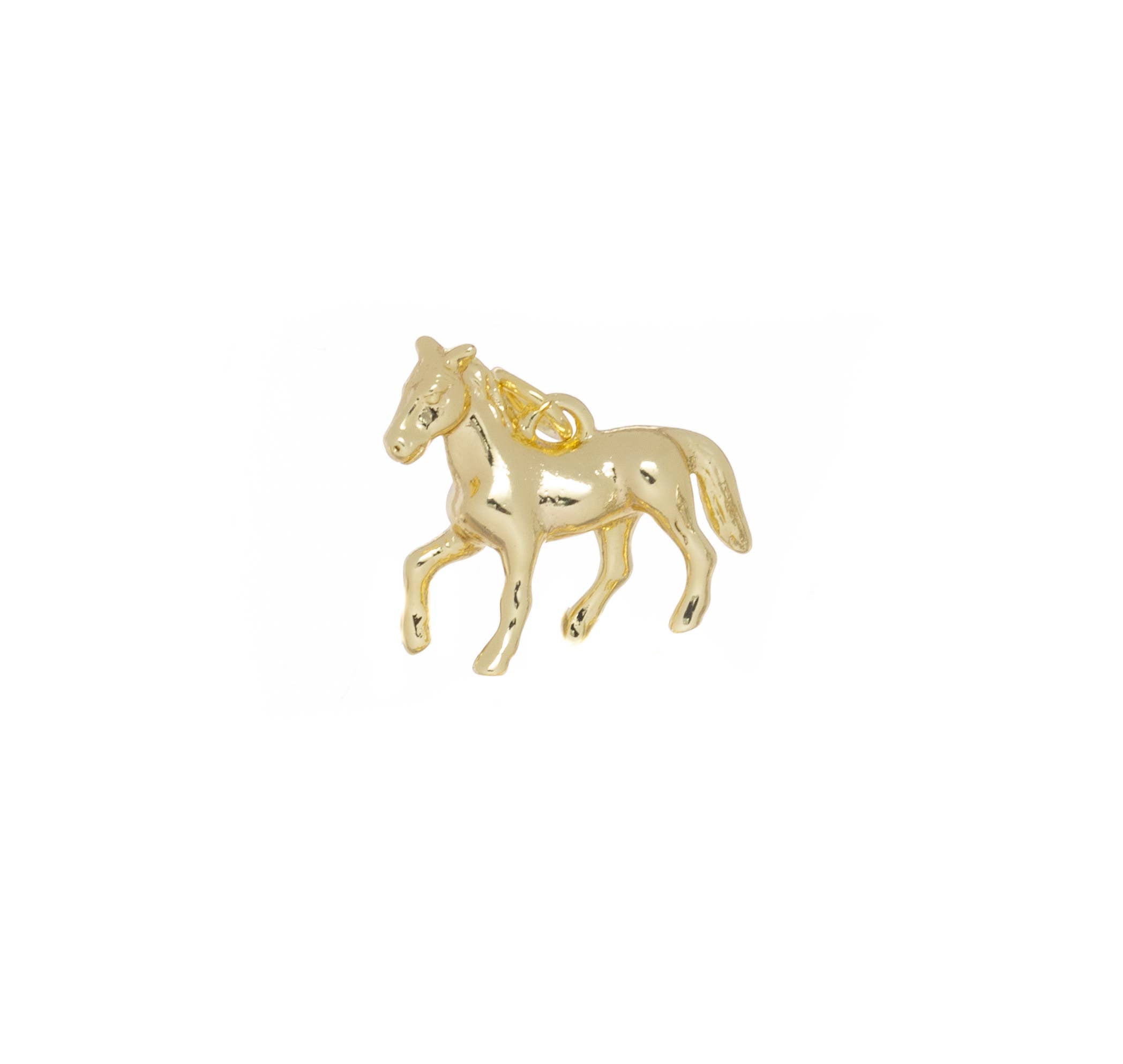 Gold Or Silver Horse Charm,Double Sided Horse Charm CPG1209: Gold / 10pcs