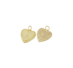 Gold Heart Initial Letter Two-Sided Monogram Charm CPG2207: 1pc v