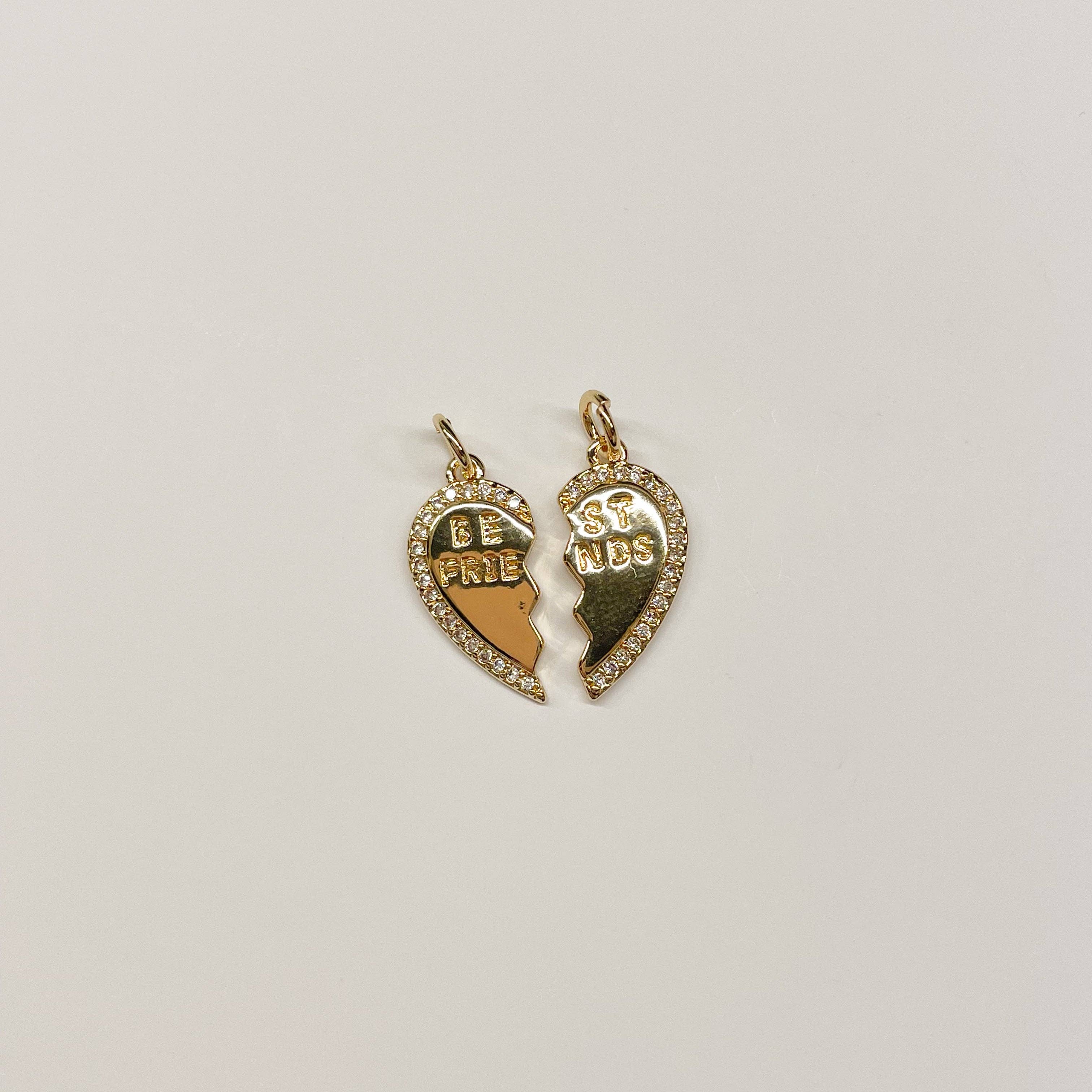 Gold Best Friend Heart Charm
