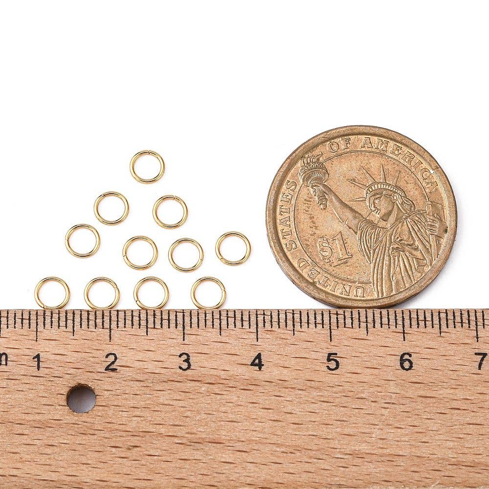18k Gold Plated Stainless Steel 5mm Open Jump Rings