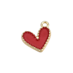 Gold Alloy Colorful Heart Charm: Black