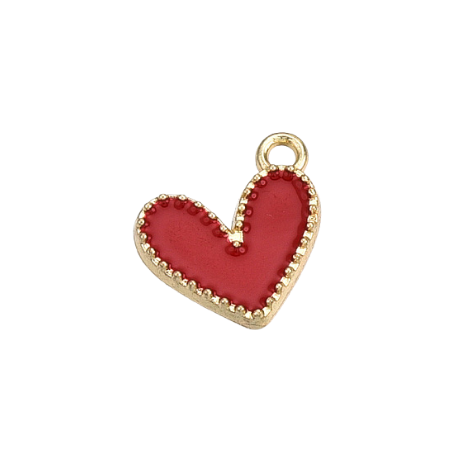 Gold Alloy Colorful Heart Charm: Black