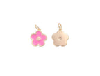 Gold Daisy Enamel Charm for Girls CPG1632: Pink / 10pcs