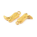 Gold Alloy Cowboy Boot Charm