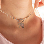 Silver Paperclip Carabiner Necklace