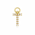 Gold Pearl T Charm