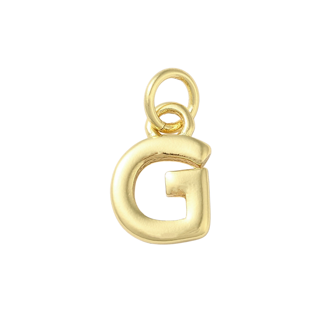 18k Gold Plated Brass Initial Charm Individual Letters: M