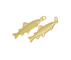 Gold or Silver Fish Charm for Jewelry Making: Gold / 6pcs