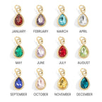 18K Gold PVD Teardrop Birthstone Charm: October