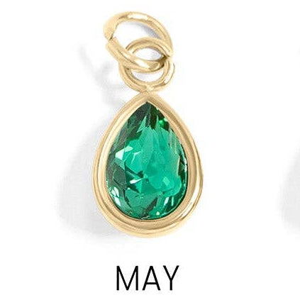 May Teardrop Birthstone Charm