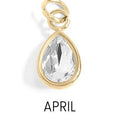 April Teardrop Birthstone Charm