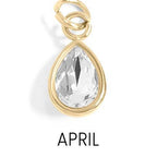 April Teardrop Birthstone Charm