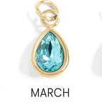 March Teardrop Birthstone Charm