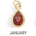 January Teardrop Birthstone Charm
