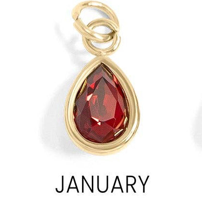 January Teardrop Birthstone Charm